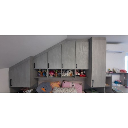 Mobilier dormitor pentru mansardă cu tavan înclinat Luna A-94